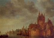 Jan van  Goyen A Castle by a River with Shipping at a Quay china oil painting reproduction